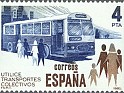 Spain 1980 Utilice Transportes Colectivos 4 PTA Brown & Blue Edifil 2561 Michel SPA 2453. Spain 1980 Edifil 2561 Autobus. Uploaded by susofe